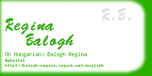 regina balogh business card